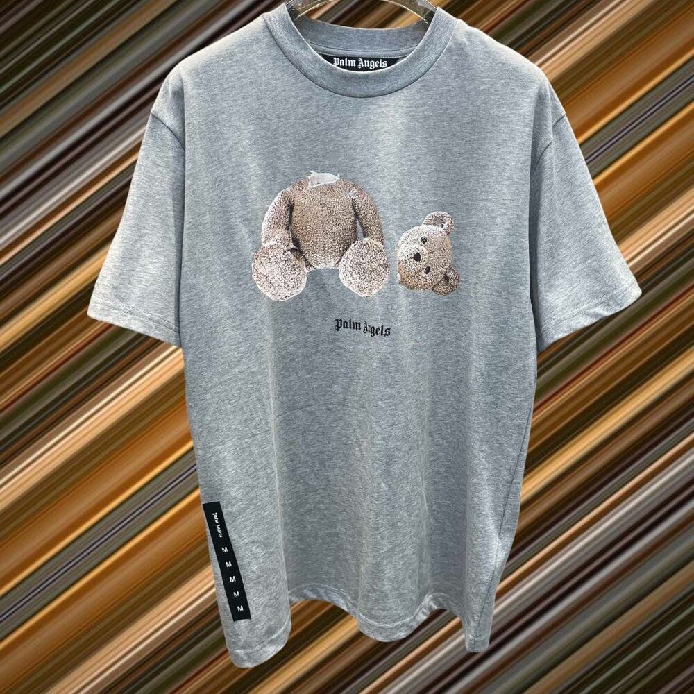 Palm Angels Casual Short Sleeve T-Shirt Gray